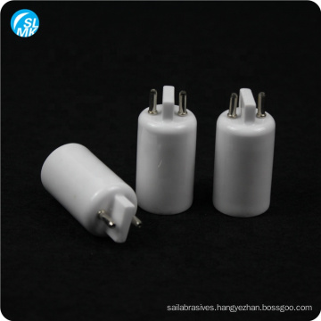 white ceramic alumina part ceramic UV lamp cap 95 al2o3